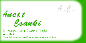 anett csanki business card